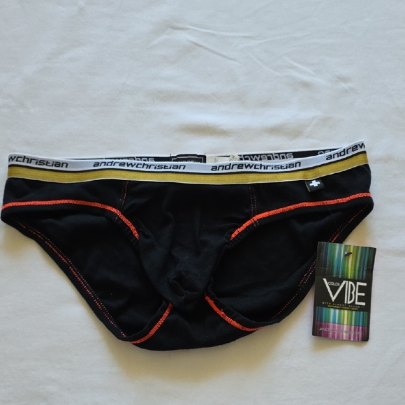 Andrew Christian Other - Andrew Christian Black Briefs with Gold and Red Accents